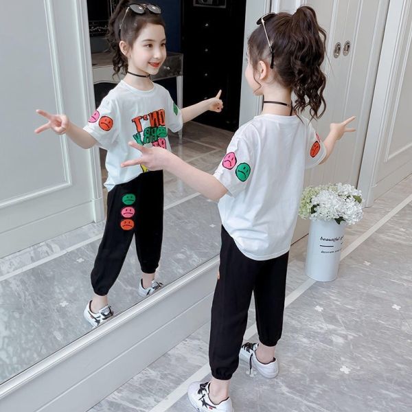 110CM 160CM Autumn Fashion Kids Girls Clothes Set Sweet Style