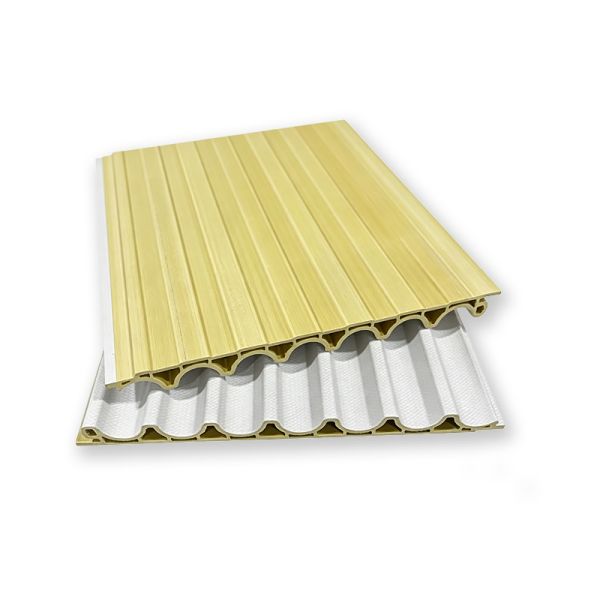 7 Arcs Inner Hollow PVC Fluted Wall Panels 3D Texture Wave Design Cladding for Dining Area Interiors