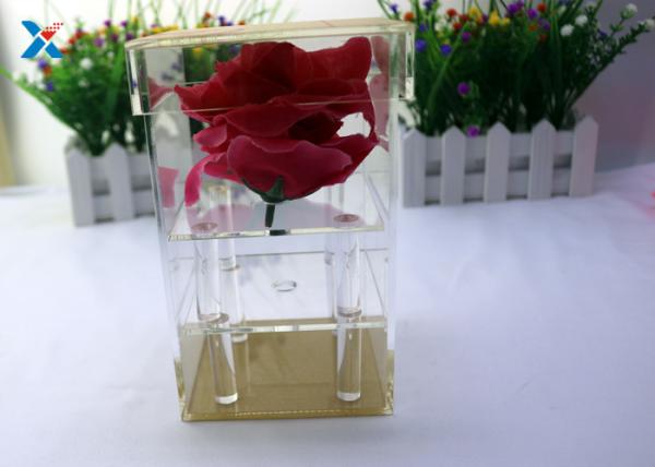 Valentine ' S Fresh Rose Transparent Gift Box , Acrylic Flower Case Chemical Resisdence