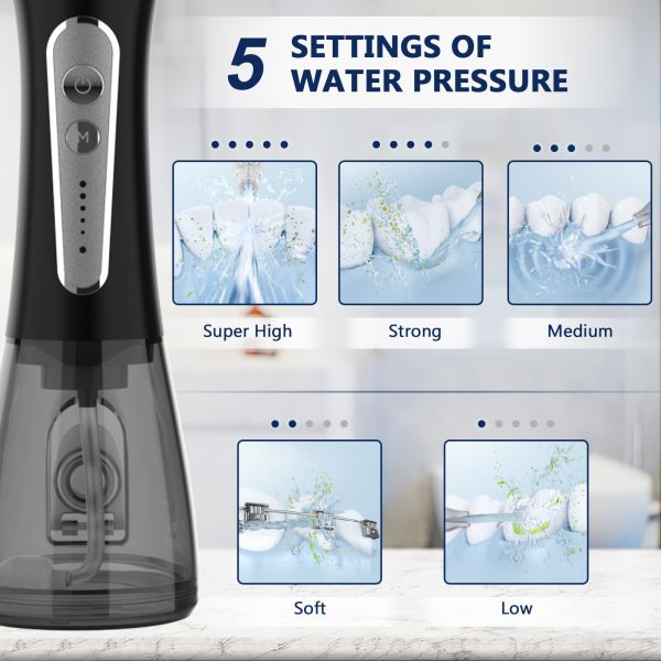 300ml Ipx7 Electric Water Flosser Teeth Cleaning Portable Oral Irrigator 21W