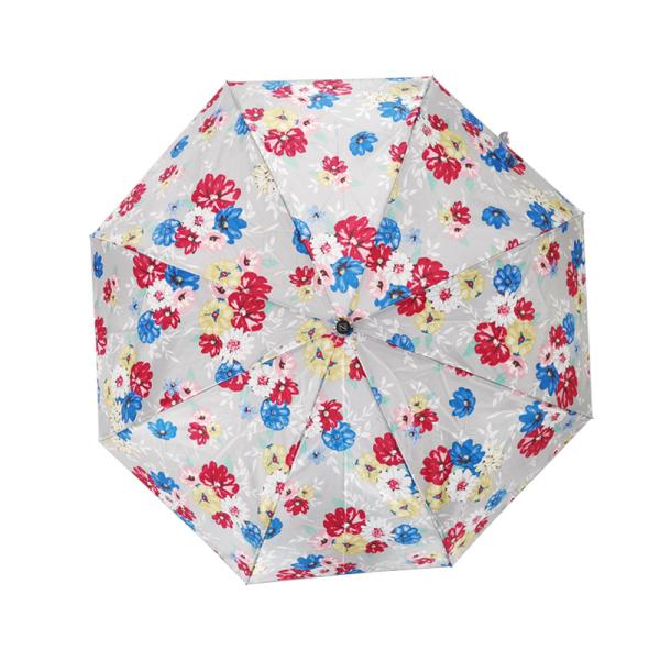 Attractive Flower Printing 3 Compact Auto Open And Close Umbrella With Oil Cloth