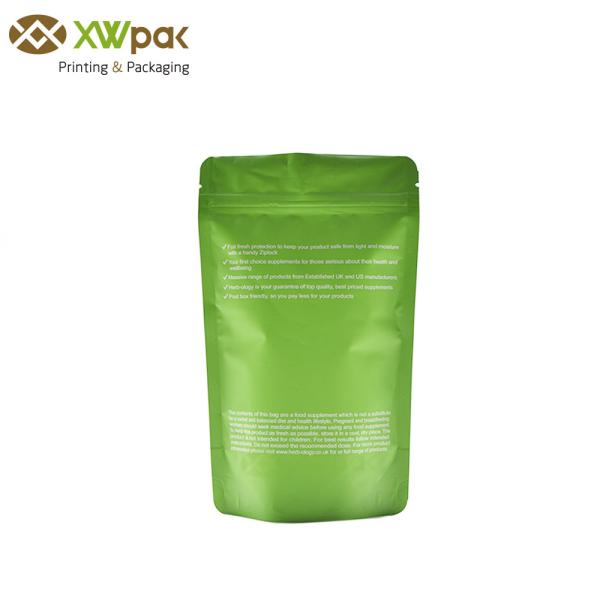 Heat Sealable Stand Up Pouches Custom Printed Aluminum Foil Lined Zipper For Tea
