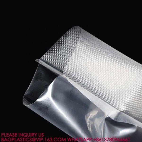 Food Grade Plastic Packaging Bag PA PE 3 Sided Sealed Snack Bag Embossed Food Vacuum