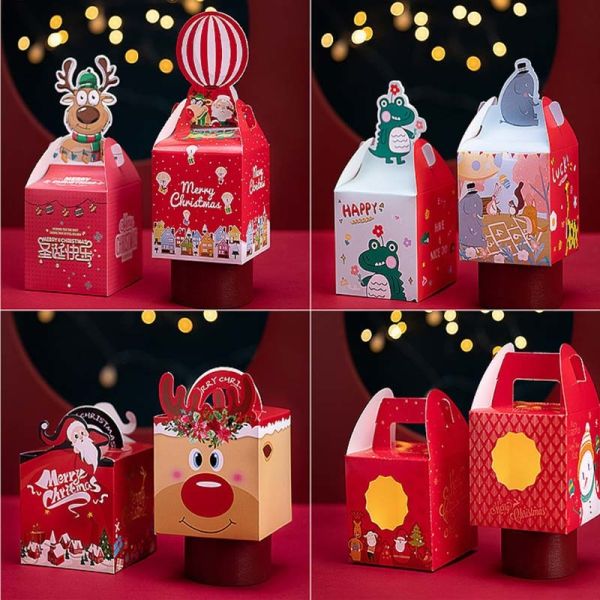 Odm Christmas Eve Apple Gift Packing Box Santa Claus Candy Box 1000gsm