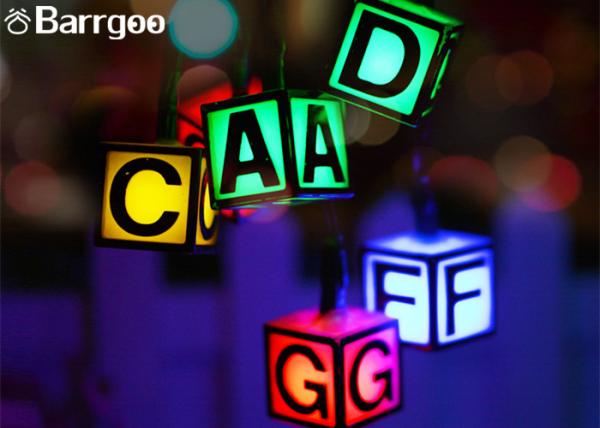 Creative Letter Solar Powered Outdoor Christmas String Lights Waterproof Plastic Material