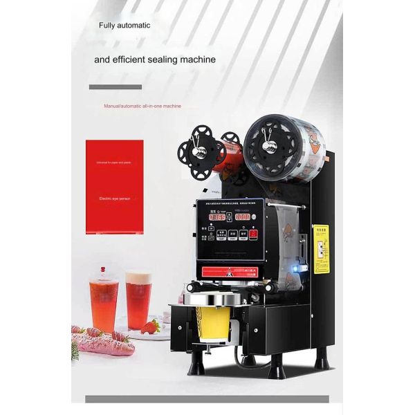 Production Capacity 400-600 Cups/H Electric Cup Sealing Machine for Bubble Tea Sealing