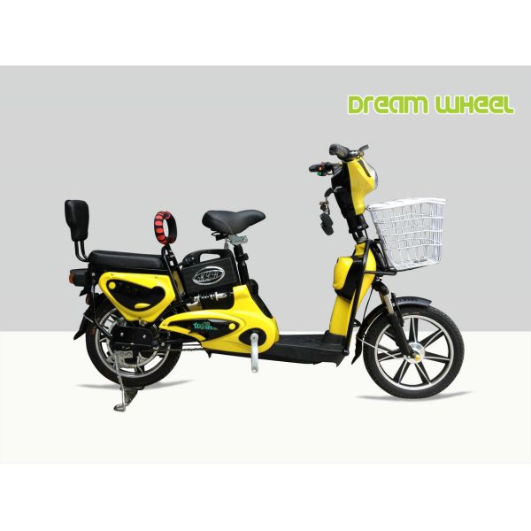 32KM/H 16 Inch Electric Motor Bike Scooter 48V 450W Dual Seat Digital Panel