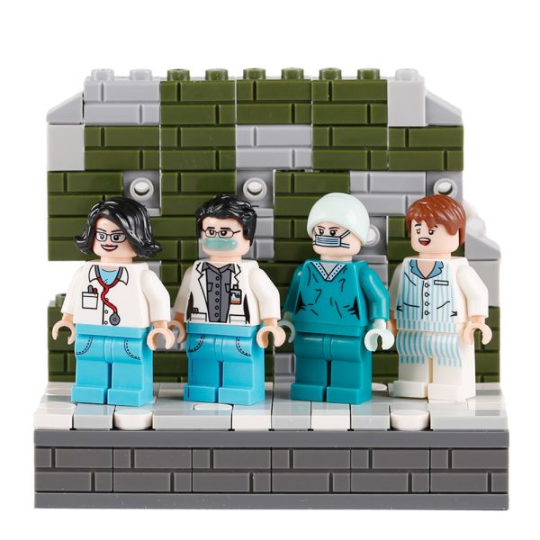 MOC character career model hospital patient nurse paramedic doctor mini figures building blocks