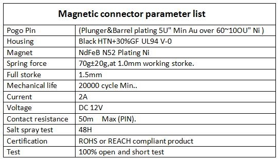 4 Pin Magnetic Connectors Male And Female Magnetic Pogo Pin Connector