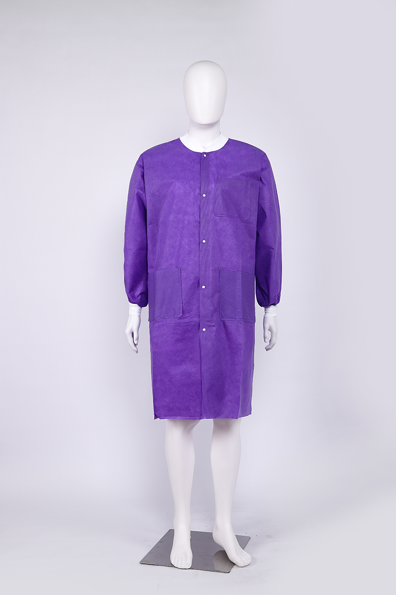 S&J Disposable  OEM Factory supply Accept Custom Color and Design SMS PP Nonwoven Men Women Lab Coat