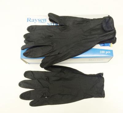 Black Thick Nitrile Powder Free Gloves Latex Free Nitrile Gloves Fully Textured