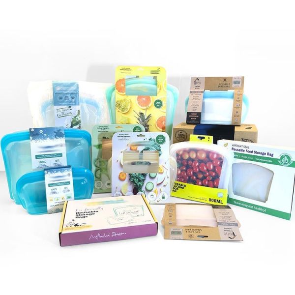 Sacs de conservation alimentaire réutilisables en silicone écologiques – Hermétiques, sans BPA et étanches – Sans danger pour le congélateur, le micro-ondes et le lave-vaisselle – Parfaits pour la préparation des repas, les restes, les aliments pour bébés et les voyages