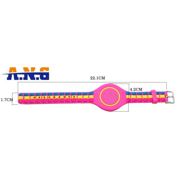 Passive Adjustable Silicone Rfid Wristbands , Waterparks wristband rfid Pink