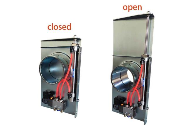 os amortecedores pneumáticos da corrediça da C.C. 24V do metal de 100mm espanam a porta da explosão da coleção