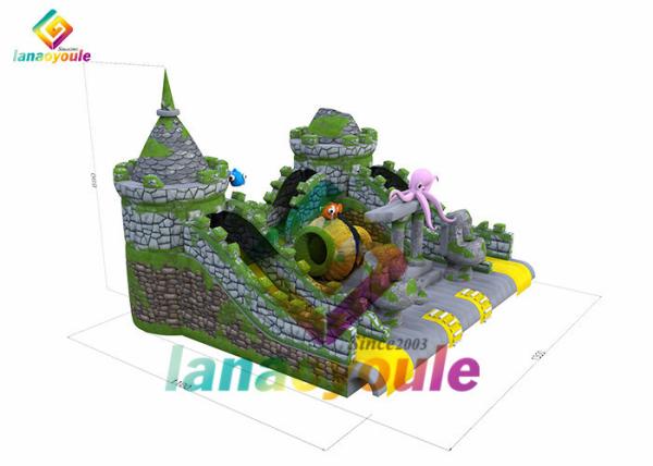 Amusement Kids Summer 0.55mm Inflatable Water Park With Pool Slide