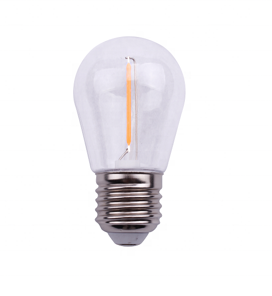UL588 decorative filament light bulb plastic  S14 light bulb for waterproof string light