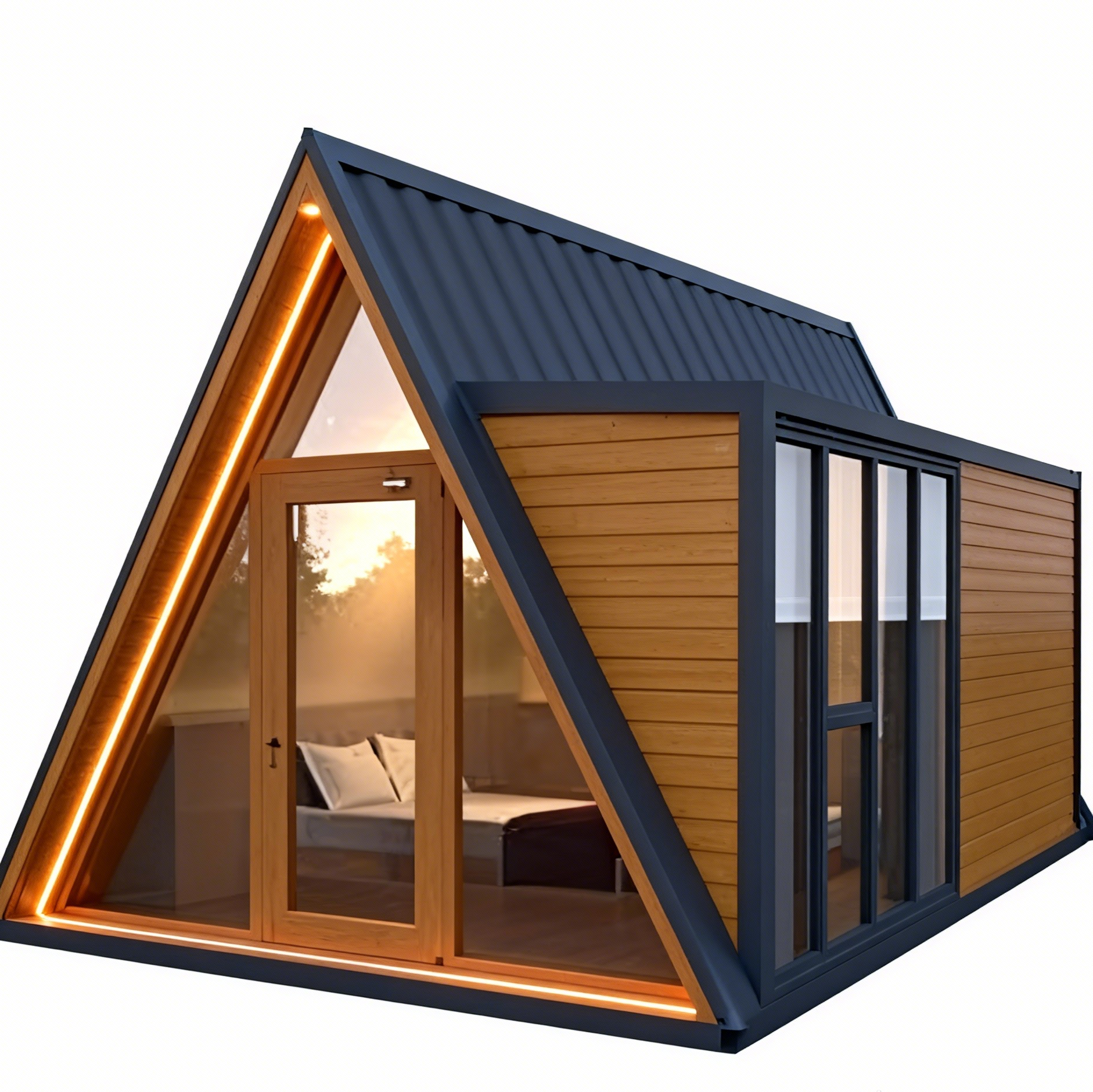Luxurious Small Prefab Triangle House Waterproof Container Accommodation Hotel Featuring Sandwich Panel Movable Prefab House