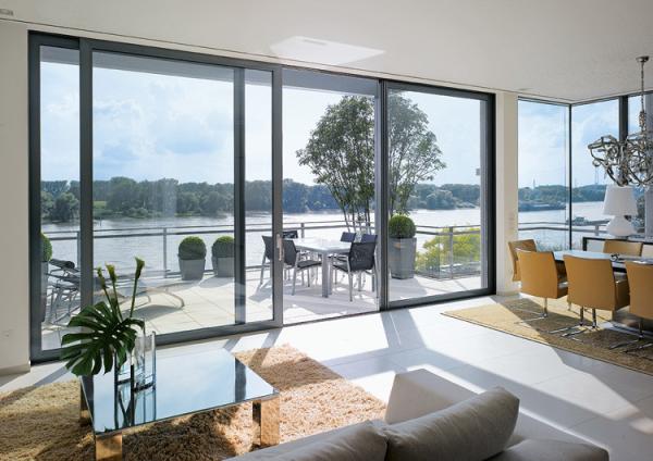Modern Design Powder Coated Aluminium Sliding Doors For Office Color Optional commercial automatic sliding glass doors