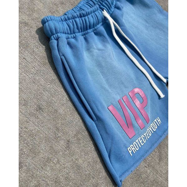 Custom Puff Print Logo Acid Wash Shorts Cotton Fleece Zipper Pockets Sweat Shorts for Men