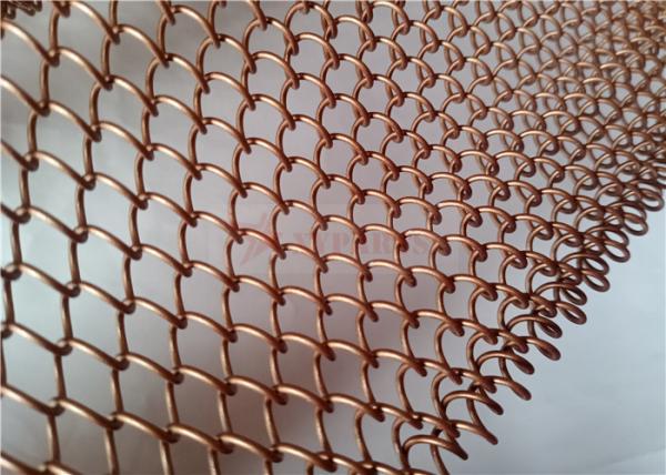 Copper Color Metal Coil Curtain 8x8mm Used As Room Dividers For Internal Decoration