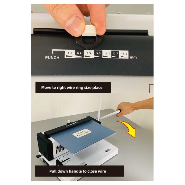 Máquina de perfurar de ligação de livros de fio de duplo laço 34 buracos