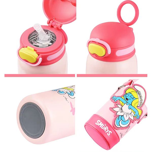 Customized Keep Hot and Cold Sports Kids Water Bottle with Straw Handle Lid 550ml Capacity
