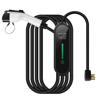 32A Portable Ev Car Charger LCD 1.3-Inch Display Screen Home New Energy Charging Gun