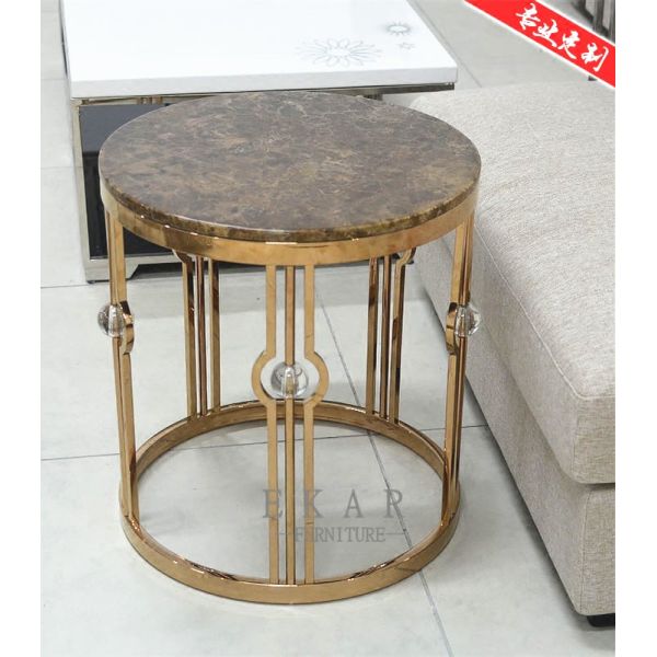 Heated Mental Gold Side Table Living Room Furniture