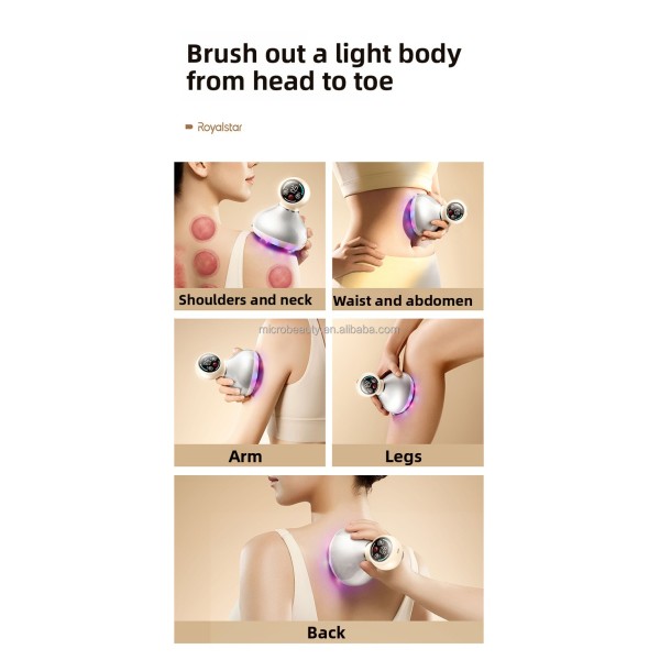 Custom Logo Available Electric Gua Sha Massager Heating Anti-cellulite Vacuum Body Scraping Cupping Massager