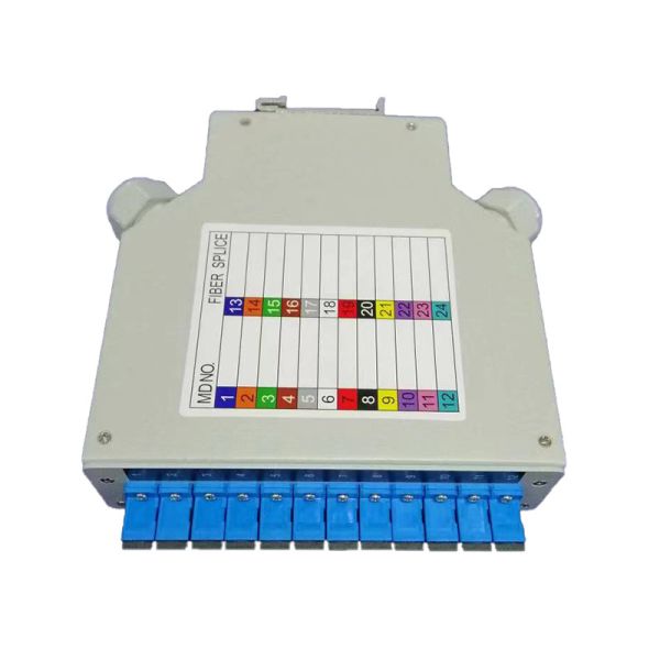 Aluminum Alloy Plastic Splice Tray DIN Fiber Optic Terminal Box 12 Port