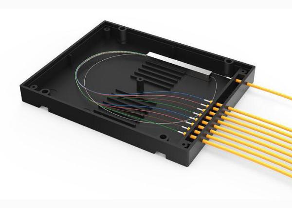 Low Insertion Loss Optical Cable Splitter , Low PDL 1x8 PLC Splitter ABS Tube 2.0mm 1M Cable