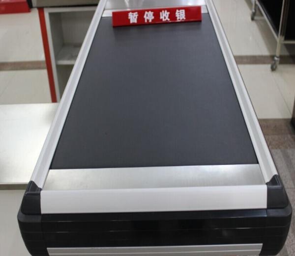 Steel Conveyor Belt Checkout Counter Supermarket Cashier Counter Table With Motor