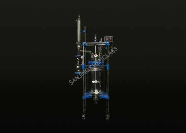 Thermostat Jacketed Glass Reactor Vessel No Electric Brush Safe Stable