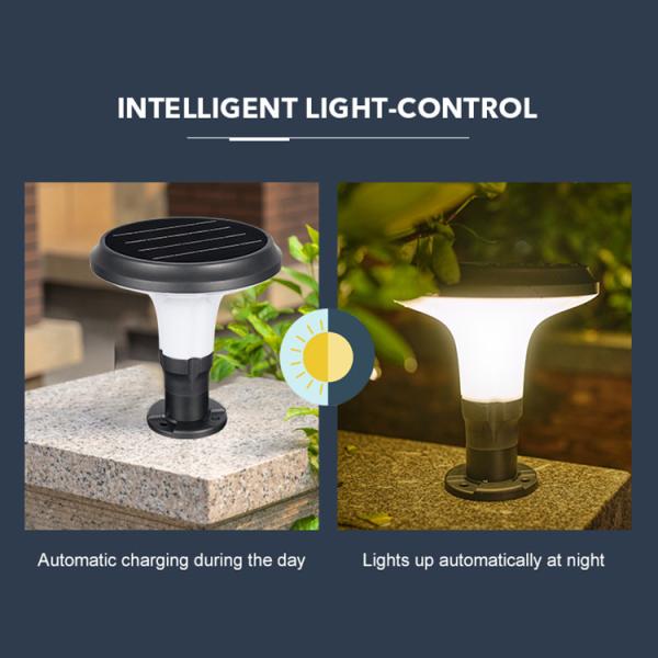 A coluna solar da coluna do jardim exterior do OEM ilumina 150 lúmens à prova de intempéries