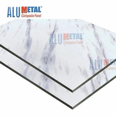 Brown Marble Pattern Covered Aluminum Composite Panel 3D Exterior Wall