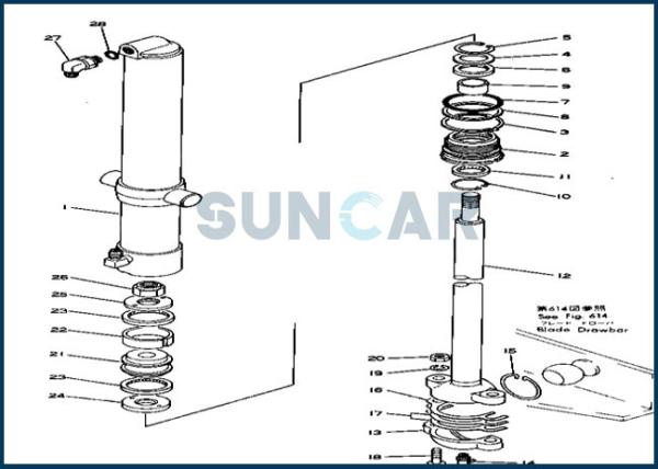 237-63-12101 2376312101 GRADUADORES de Kit Fits KOMATSU do reparo do selo do cilindro do elevador da lâmina