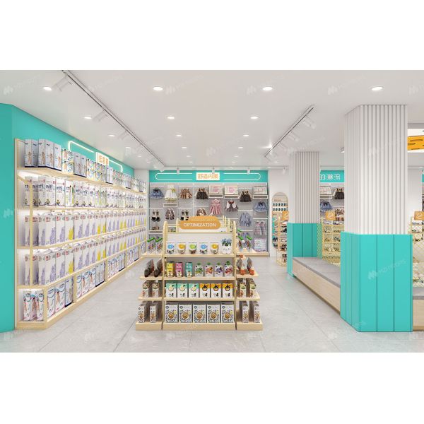 BBC018 Modern Minimalist Shop Design Baby Shop Clothes Display Interior Design Display Rack for Baby Store Furniture