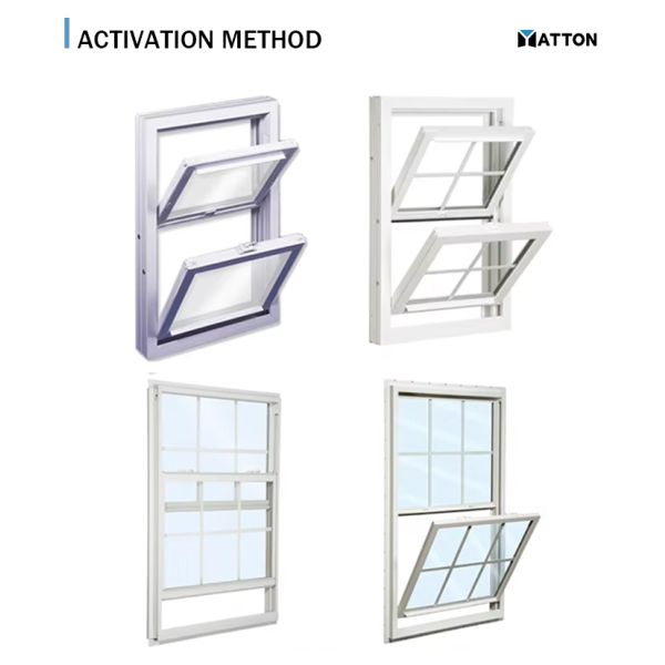 Modern Design Aluminum Stainless Steel Screen Windproof Soundproof Vertical Sliding Double Hung Windows Easy Operation School