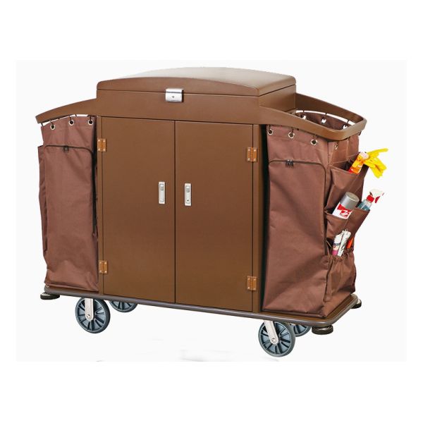 Small Room Service Trolley with Heavy Duty Refuse Bag Stainless Steel Powder - Epoxy Finish