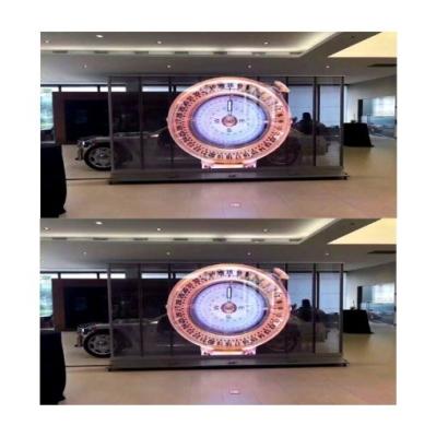 Película de exibição LED transparente flexível P2 P5 P4 P7 P10 com ângulo de visão de 140°