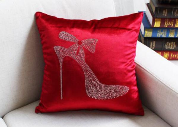 High Heels Red Cushion Cover Luxury European Favor  Seat Chair Pillow Cover Velvet Square Pillowcase