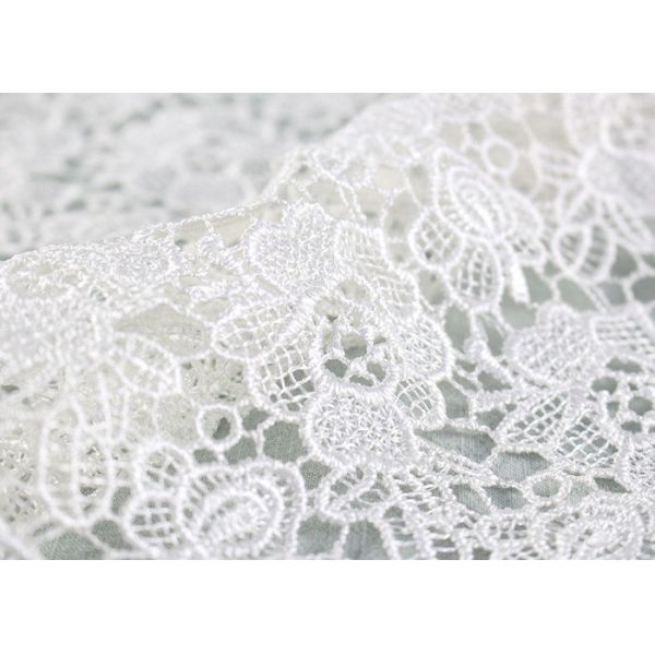 Вышивки ткани шнурка полиэстера шнурок флористической расстворимый в воде для Бридал платья