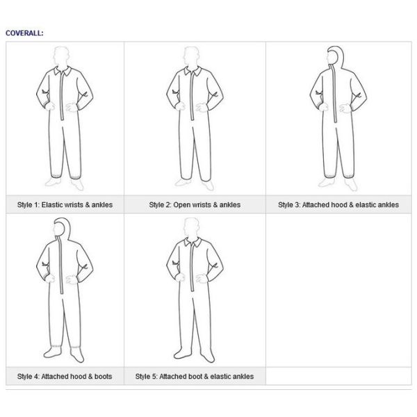 Hooded Disposable Protective Coveralls , Breathable Disposable Coverall Suit