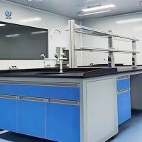 Banco de Ilha de Laboratório de Alta Capacidade de Carga com Quadro de Aço de Lava-Jato Altura Ajustável
