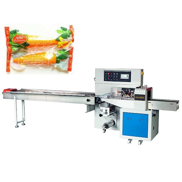 Automatic Back Sealing Flow Plillow Food Packing Machine With PLC Touch Screen Operation