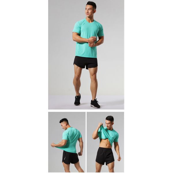                  Custom Logo T Shirt 95%Cotton 5%Spandex Gym Fitness Training Plain Men T Shirt             