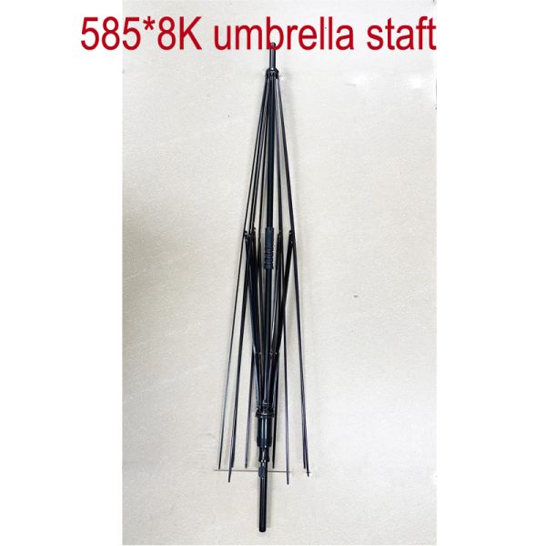 Minimalist Design Customized 8k Black Coated Metal Fiberglass Frame Umbrella for BSCI