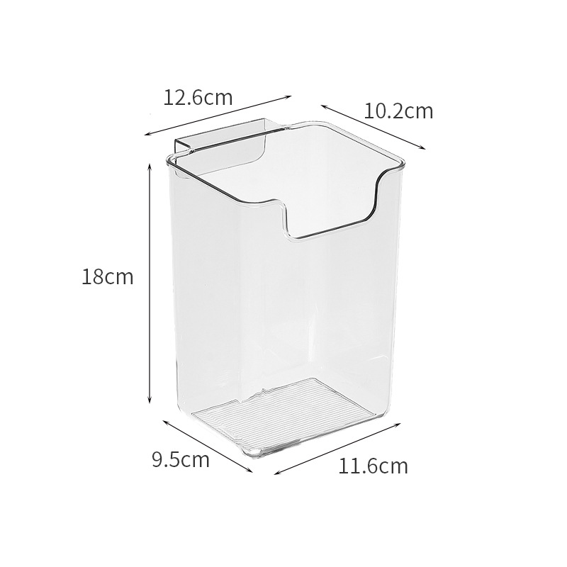 Transparent Plastic Hook Type Fridge Organizer Storage Box Refrigerator Storage Containers for Kitchen Use