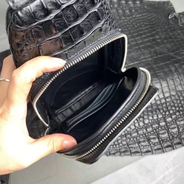 Authentic Crocodile Skin Men's Small Chest Bag Cross Shoulder Bag Genuine Exotic Alligator Leather Male Messenger Bag