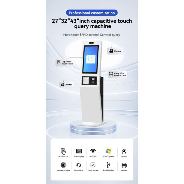 32 Inch Desktop Square Self Service Kiosk Windows 11 Kiosks in Restaurant Ordering Table
